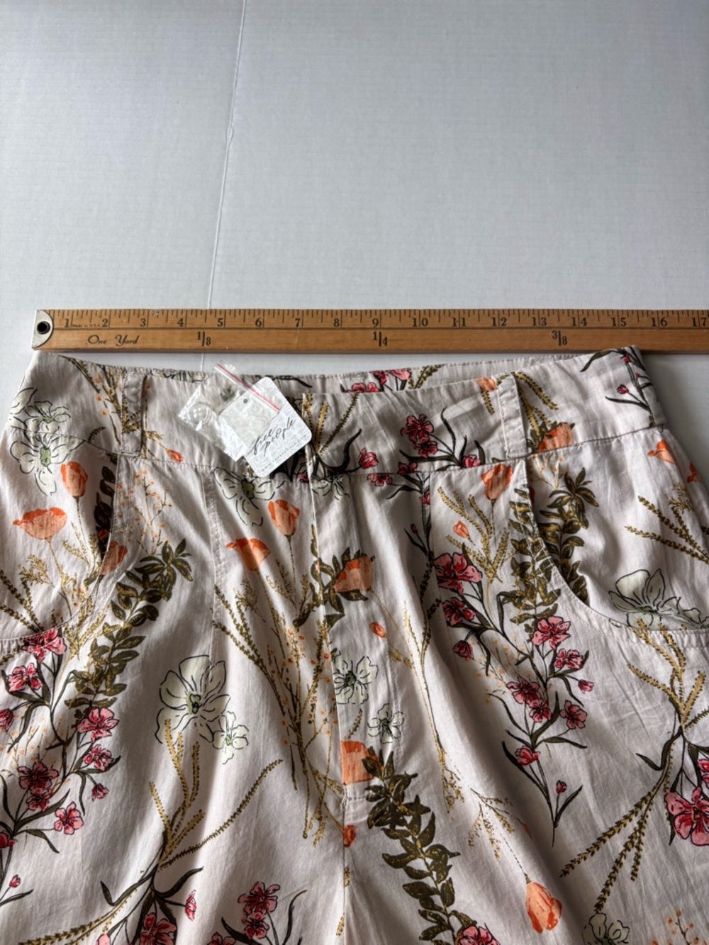 Free People Cream Floral Wide Leg Pants - Picture 5 of 14